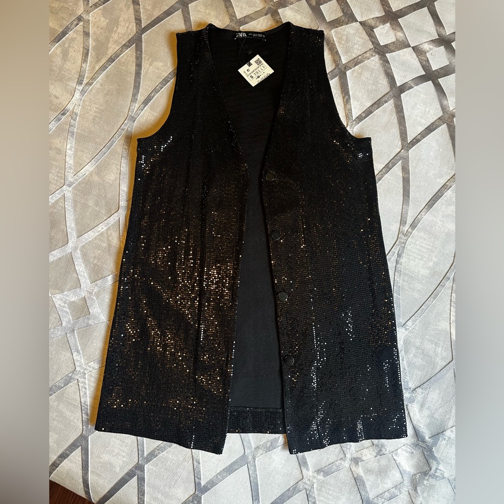 Zara sequin capa top